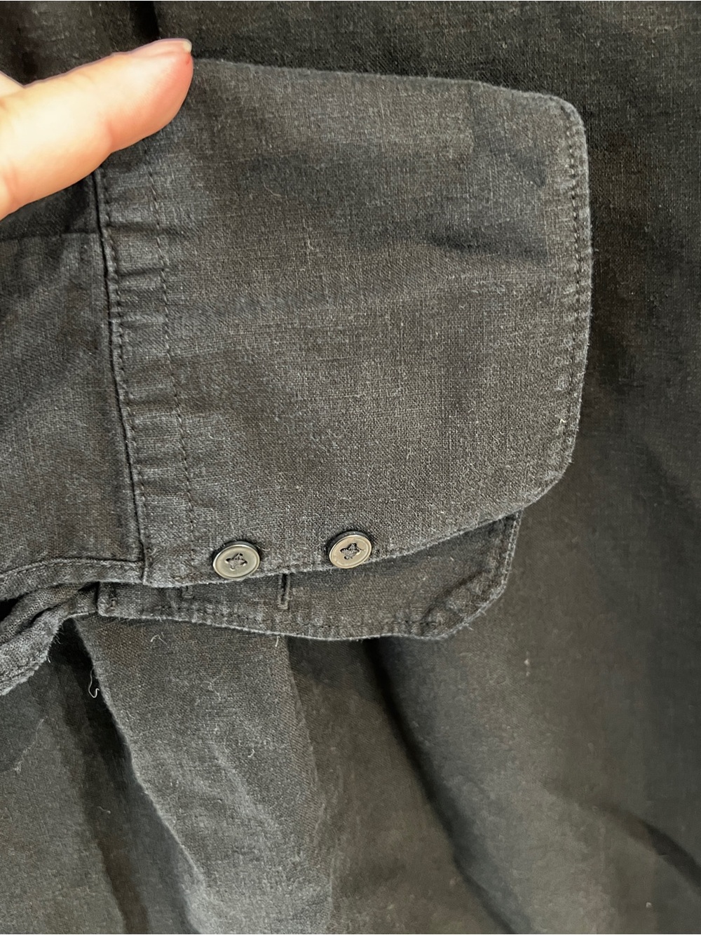 Banana Republic Black Linen Button-Up Shirt - Picture 5 of 7
